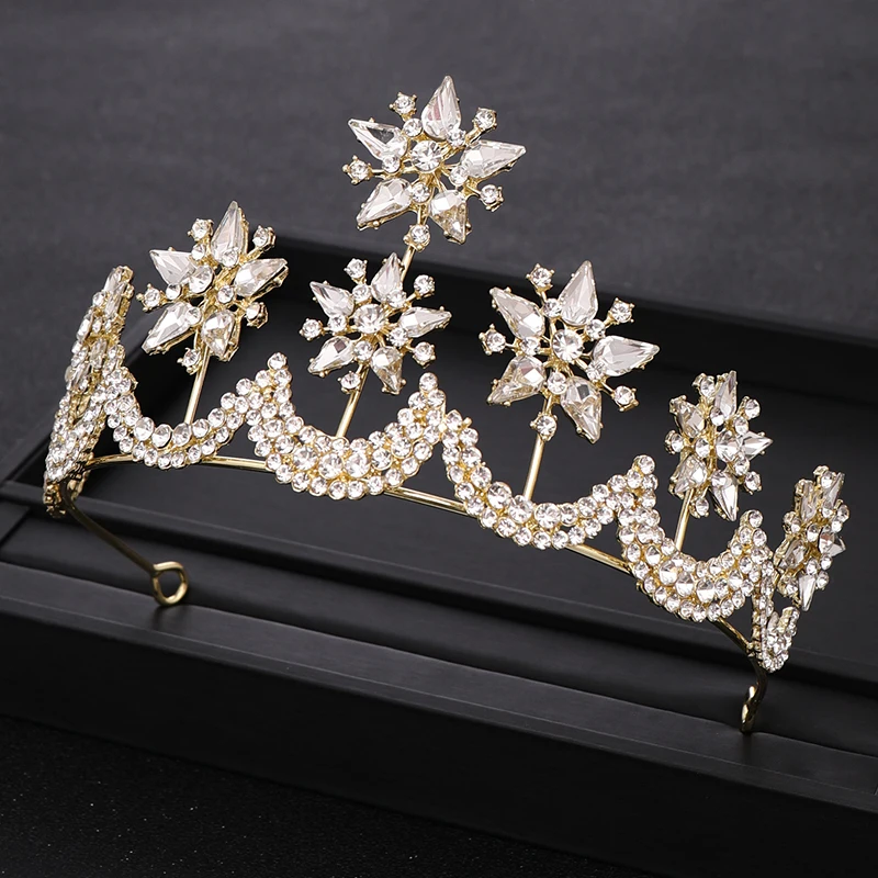 AiliBride барокко Стразы Кристалл Королева короны для свадебной вечеринки золото