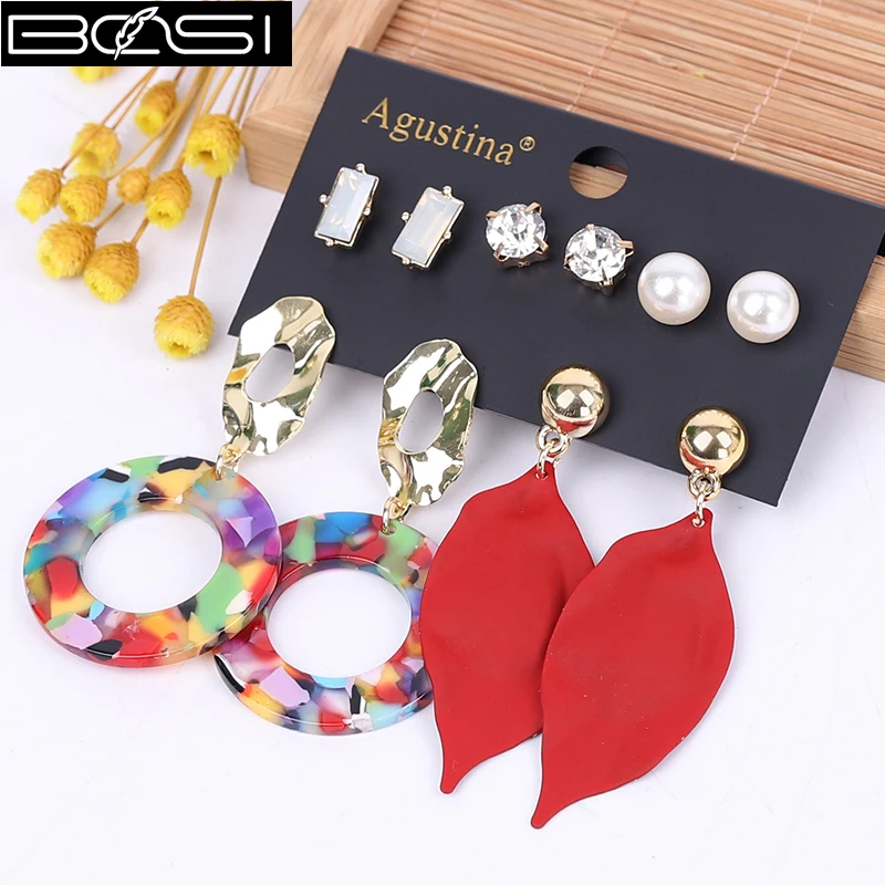 

BOSI Women set earrings set fashion jewelry drop earrings bohemian long stud earrings simple earring boho girls wholesale punk