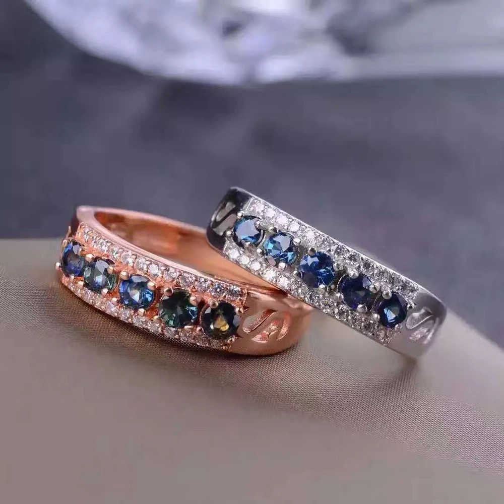 Классический сапфир предложение кольцо 6 шт 3 мм натуральный Настоящее твердое 925