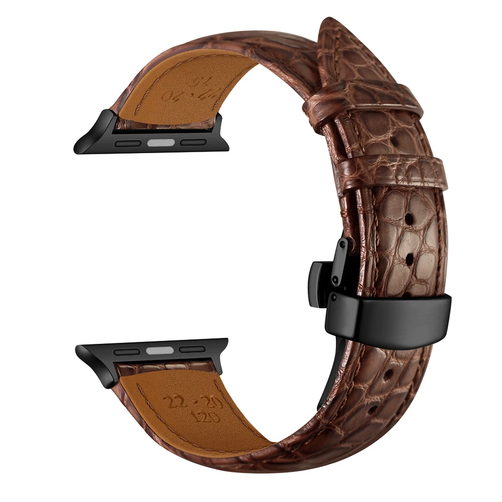 Crocodile Leather Straps For Apple Watch Band 42mm 38mm 40mm 44mm Strap for iWatch Bracelet For Smart Watch Series 5 4 3 2 1