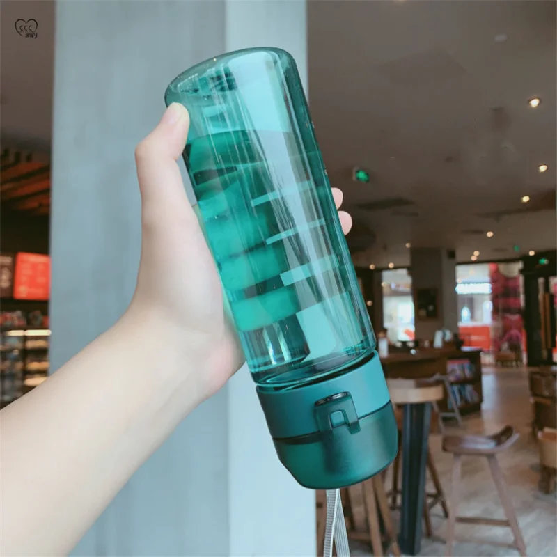 

450/550ml Plastic Water Bottle Creative Space Cup Scale Drop-resistant Sports Climbing Travel Drinking Cup Tea Coffee Gym Kettle