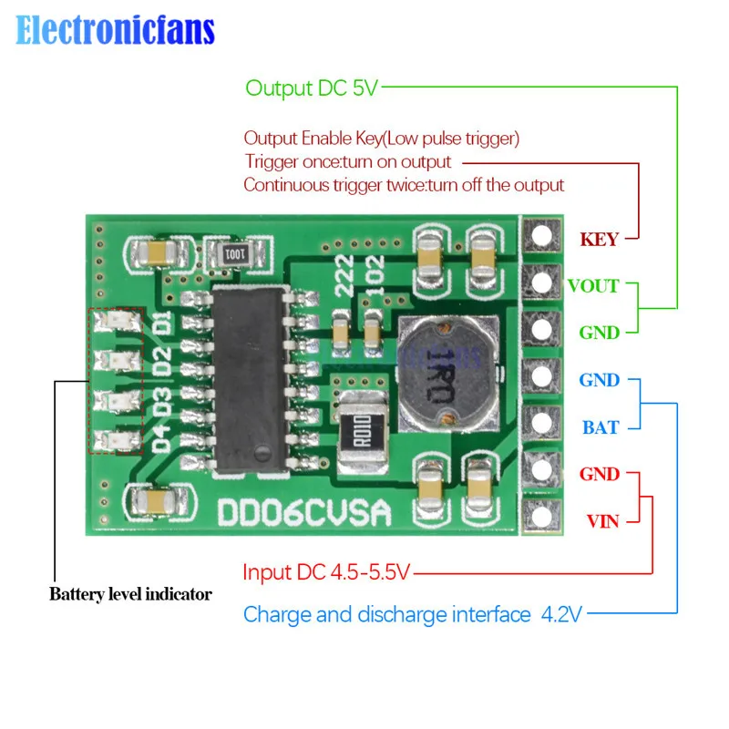 DC 5V 2.1A Мобильная мощность Diy плата 4 2 V зарядка разряда повышающий индикатор