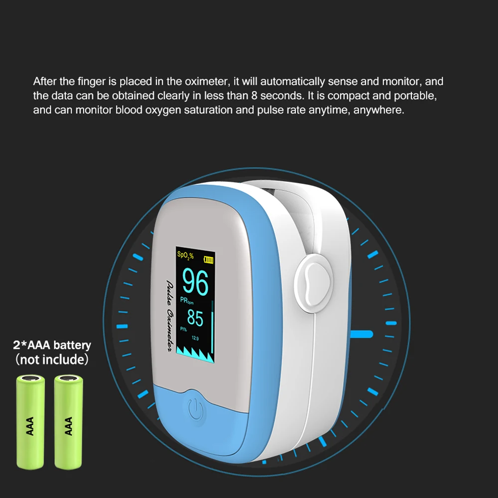 Оксиметр медицинский со светодиодный кой Пульсоксиметр Пальчиковый