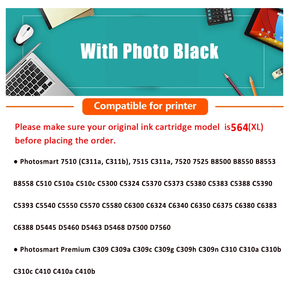 SZX Совместимость HP564 чернильный картридж для Photosmart 5510 5511 5512 5514 5515 5520 5521 5522 5524 5525 6510