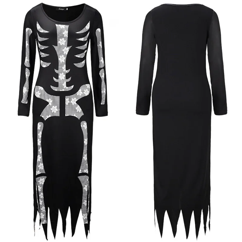 

New Halloween Costume Skeleton Siamese Horror Ghosts Party Performance Cosplay Clothing Dresses