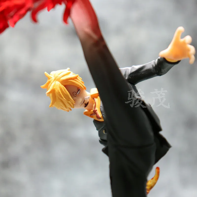 Черное пальто с надписью Sanji Devil Jambe Battle Ver. Пластиковая Фигурка героя команда