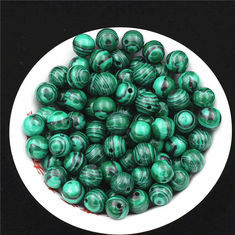 Бусины из натурального камня в зеленую полоску 50 шт./лот 6/8/10 мм|Бусины| |