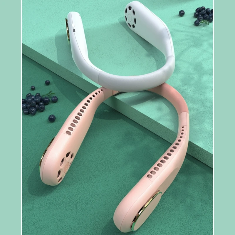 

Portable Bladeless Hanging Neck Fan 4000MAH Mini Air Cooler Rechargeable Small Personal Cooling Tools for Home Outdoor Office