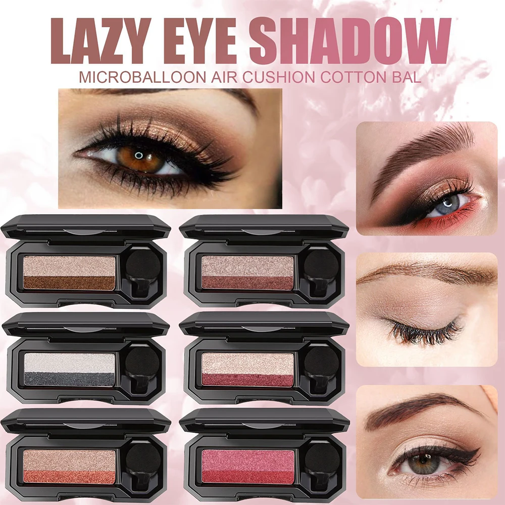 Мини Портативный Тени для век Двойной градиент цвета ленивые тени макияж Палитра