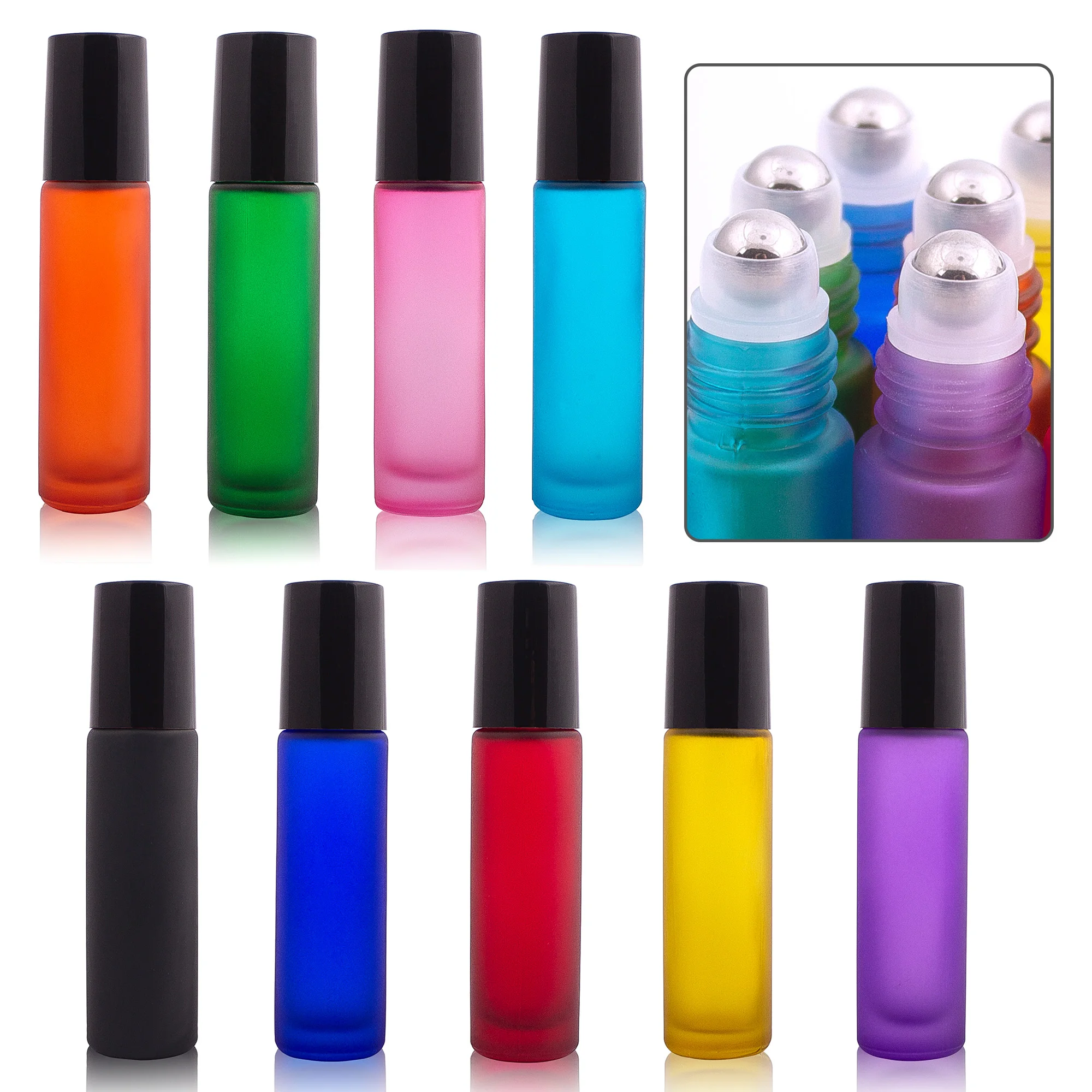 9 цветов 10 мл стеклянная с роликом бутылки эфирное масло духи металлический