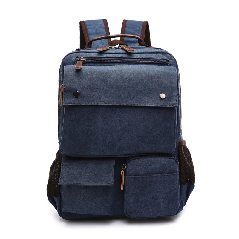 

New large capacity canvas bag fashion European and American style backpack for men multi-functional outdoor men's backpack