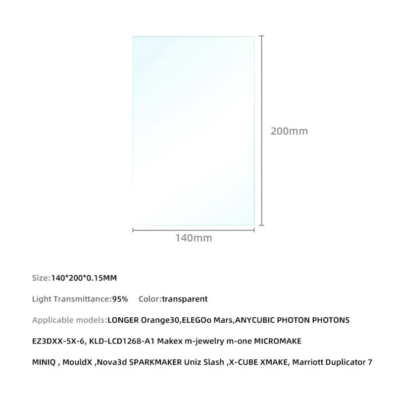 5 шт. FEP пленка 140x200 мм x 0 15 DLP LCD SLA Смола 3D принтер для Elegoo Mars Wanhao Дубликатор D7