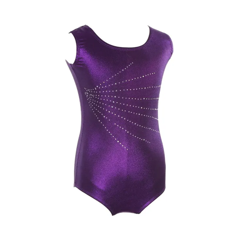 

Children Girls Sleeveless Diamond Highlights Body Suit Ballet Gymnastics Clothing Dance Practice Wear Kids Dance Clothes
