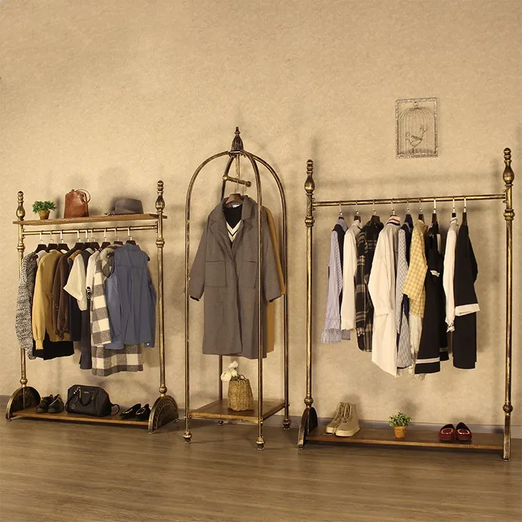 

NICE gold and black clothing Display shelf frame / classic Clothes shop Cage hangers & standing hangers