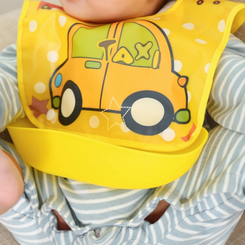 

Baby Cute Cartoon Waterproof And Wash Free Eating Bibs Detachable Kids Rice Bag New Style