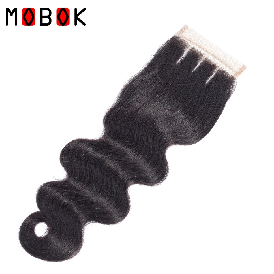 5 шт. бразильские объемные волны 4x4 кружева закрытие бесплатно/средний/три части