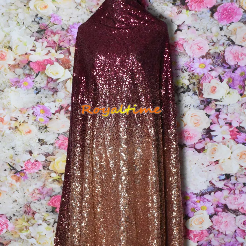 Royaltime бордовый светло золотой 3 мм шифрование блесток градиентная Сетка