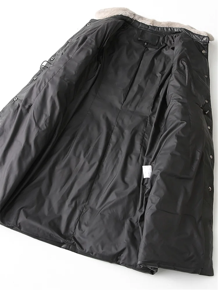 Куртка из натуральной кожи для женщин овечьей утиный пух зимнее пальто толстого