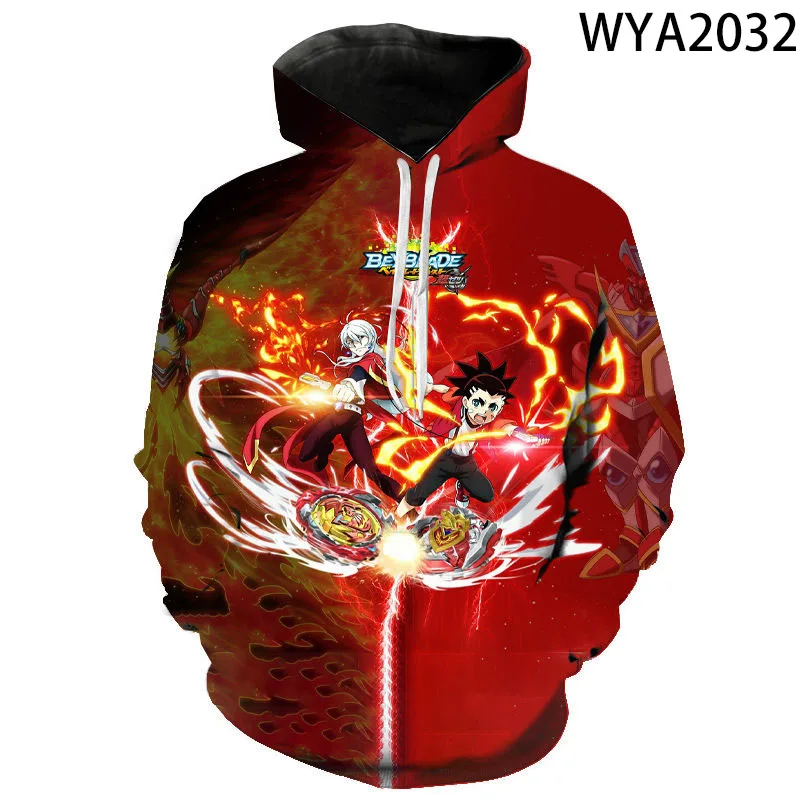 Толстовка Beyblade Burst с капюшоном для мужчин и женщин Модный пуловер 3D принтом