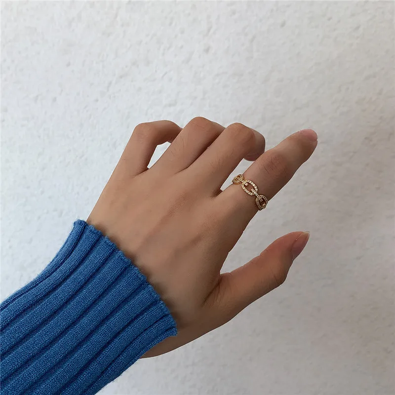 

RUIYI Real 925 Sterling Silver Women Fashion Mini AAA Zircon Rings Girls Cute Romantic All-match Gold Niche Rings For Female