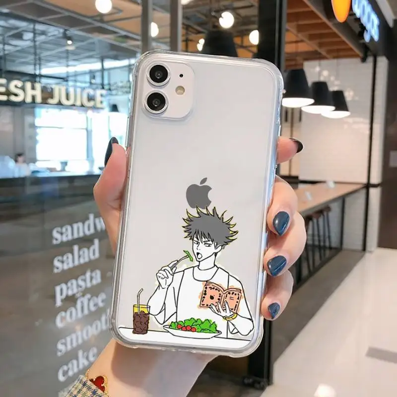 

Jujutsu Kaisen Satoru Gojo anime Phone Case Transparent for iPhone 11 12 mini pro XS MAX 8 7 6 6S Plus X 5S SE 2020 XR