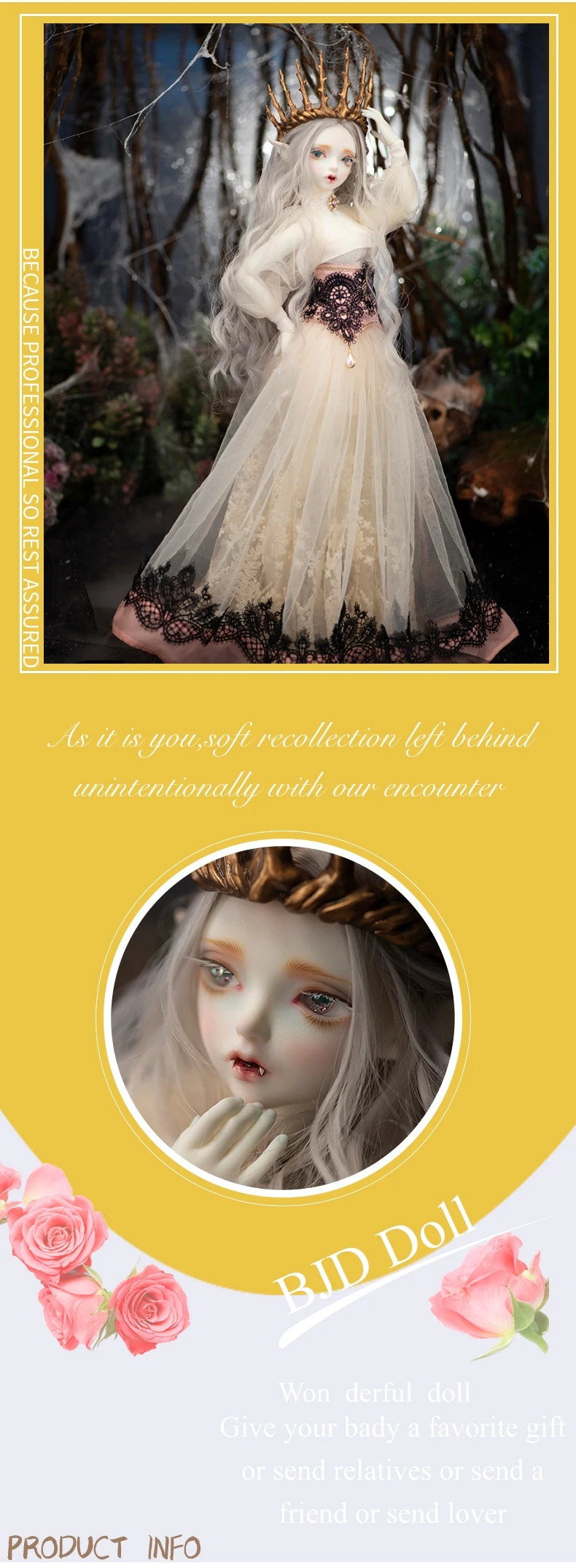 Stenzhorn BJD кукла 1/4 Кукла Hwayu вампира, бело-серые шарнир куклы глаза