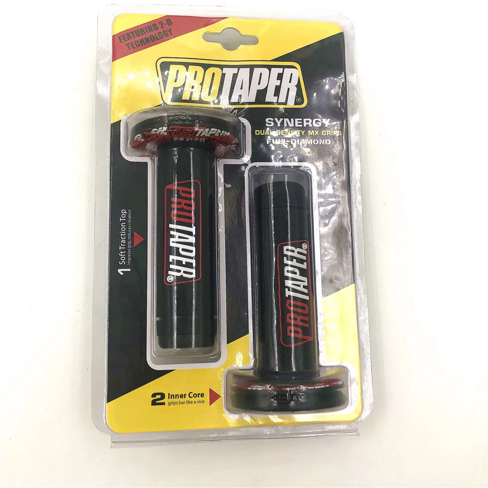 Red with Box Рукоятка Pro taper для мотоцикла, высокое качество, Protaper, Dirt Pit Bike, для мотокросса, 7/8 дюймов, руль, резиновый гель, рукоятки, Тормозные ручки - Цвет: Red with Box