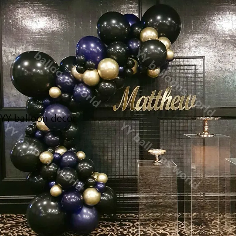 АРКА Свадьба Ребенок душ пастельный черный темно-синий металлический хром