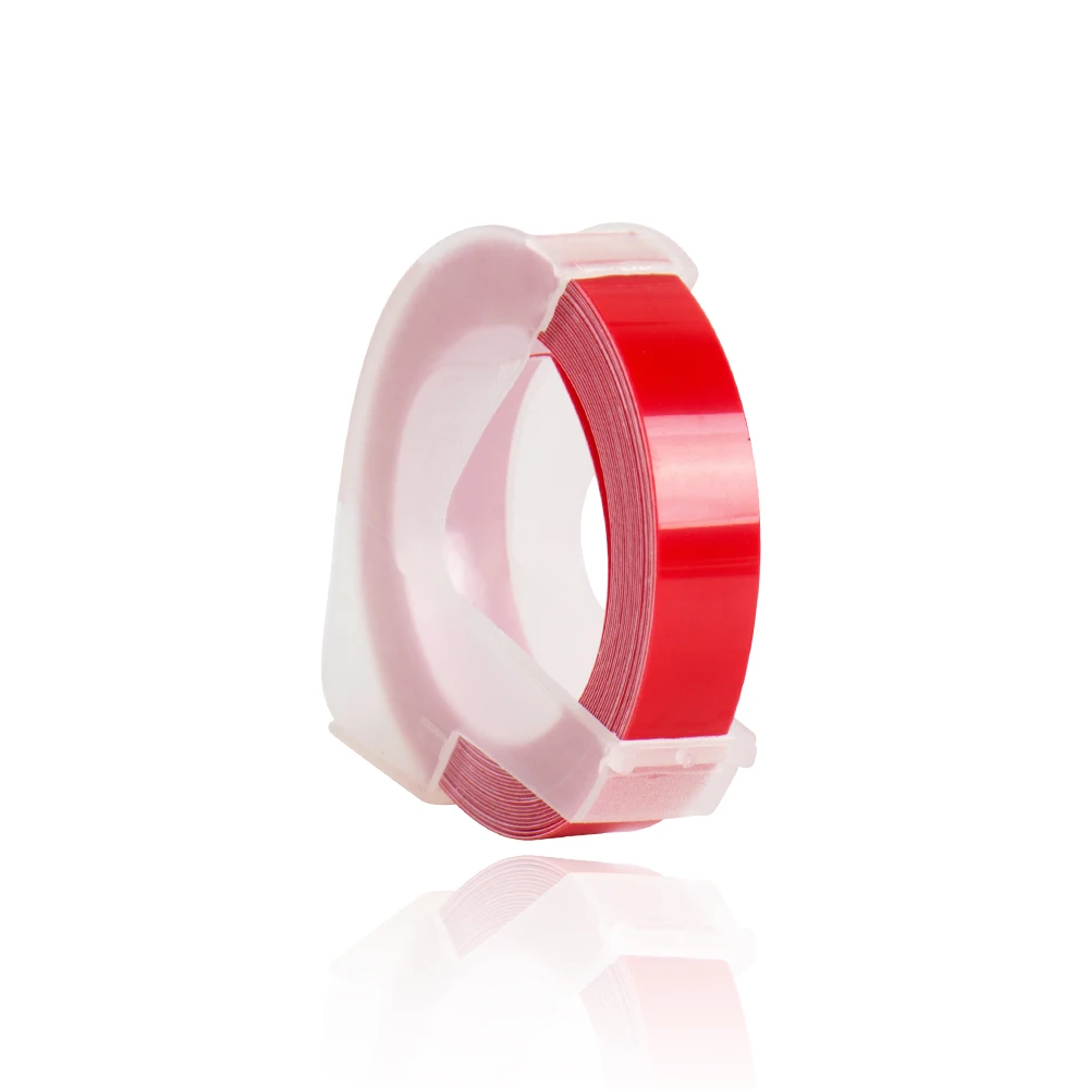4 рулона Dymo 9 мм * 3 м красная лента для тиснения модель 1610 ручная машина этикеток