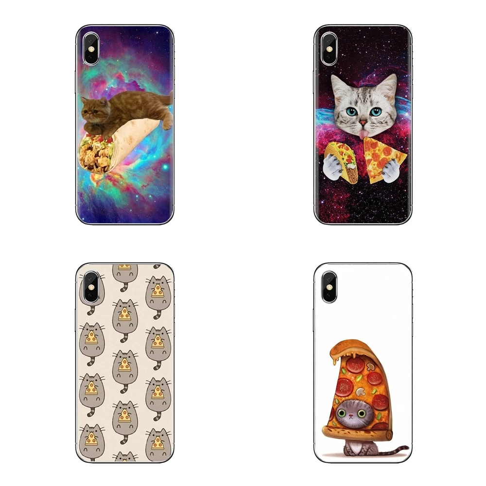 Мягкие прозрачные чехлы в виде ракушки забавная Пицца Кошка для sony Xperia Z Z1 Z2 Z3 Z5