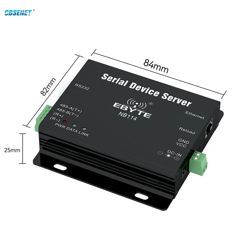 RS485 RS422 RS232 to Ethernet MQTT UART Modem RJ45 Serial Server NB114 Long Distance Data Transmission Transcevier Receriver