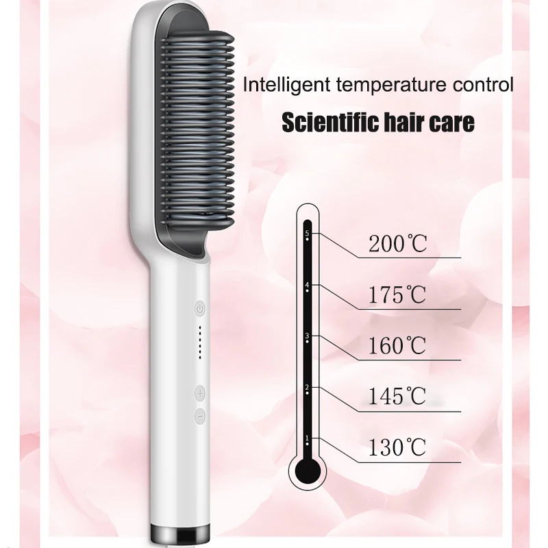 

Professional Electric Hair Straightener Brush Heated Comb Straightening Combs Men Beard Hair Straight & Curly Styling Tools