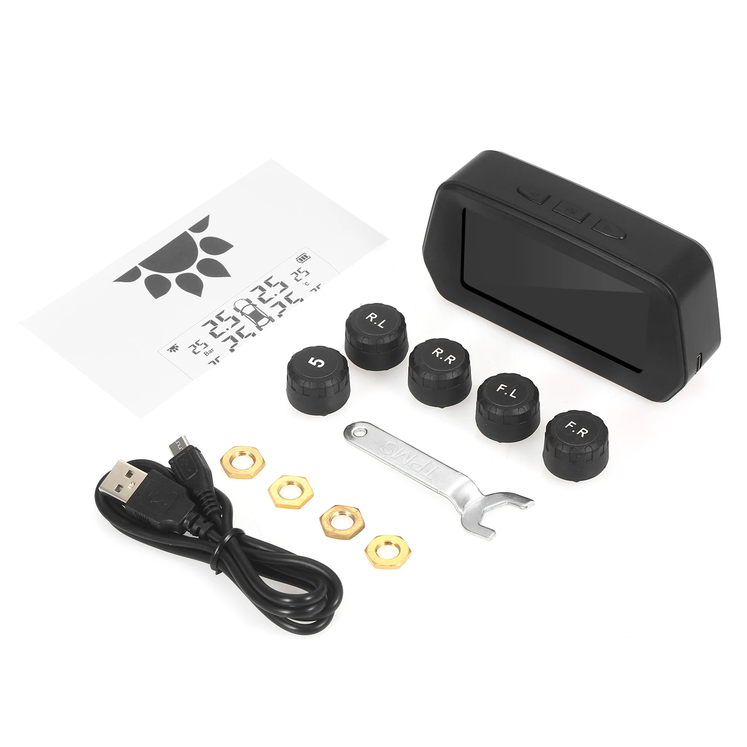 Универсальная беспроводная система контроля давления в шинах TPMS солнечные часы