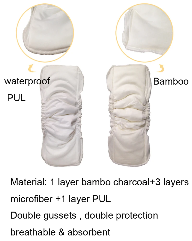 10 шт. естественно мягкие 5 слоев бамбуковых углевых вставок для ребенка ткань