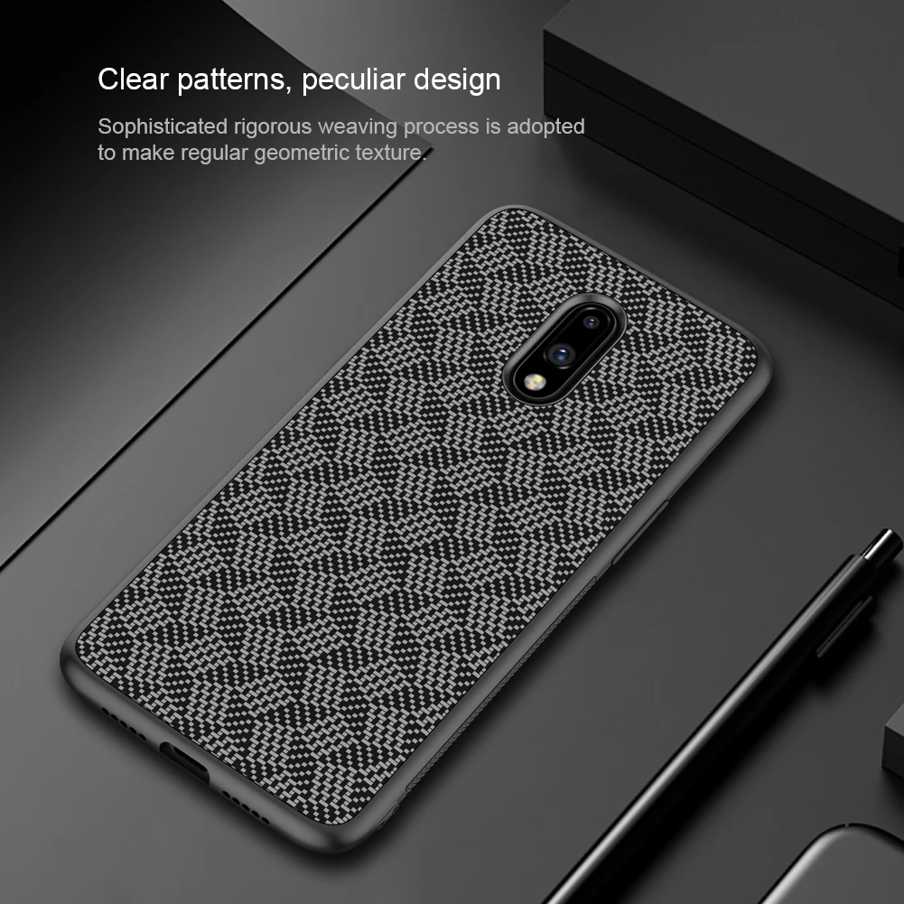 Для OnePlus 7 Pro Чехол для OnePlus 7 6 6T чехол NILLKIN Роскошный чехол из синтетического волокна Карбон PP Пластиковая Задняя крышка для телефона OnePlus7