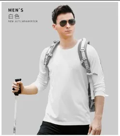 Man White TECTOP, брендовая, много цветов, длинный рукав, футболка для женщин и мужчин, для улицы, быстросохнущая, для мужчин и женщин, дышащая, эластичная, для скалолазания, длинная, с круглым вырезом - Цвет: Man White