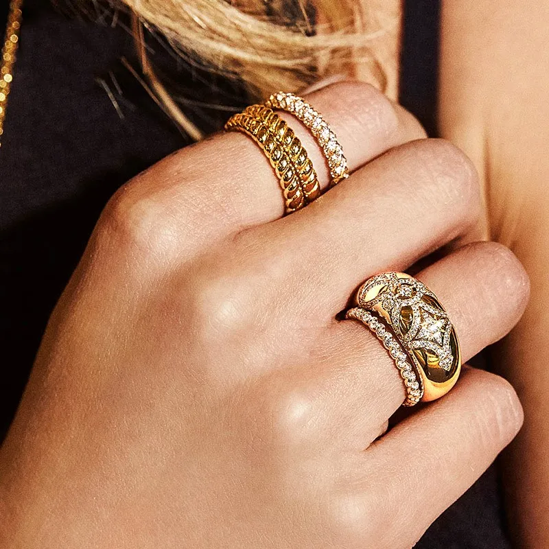 Марокканский Стиль серебряное Ретро классическое Золотое маленькое кольцо в