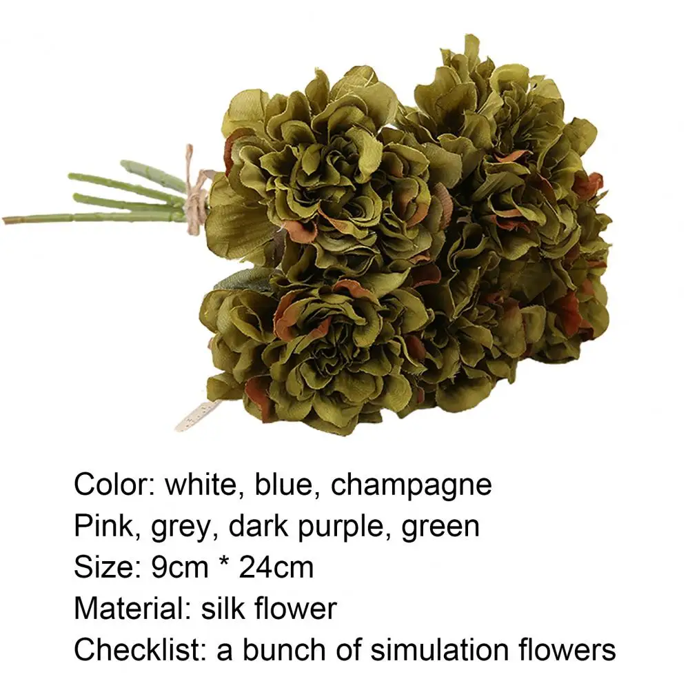 

1 Bunch Artificial Flower Chrysanthemum Desktop Decor Faux Silk Flower Wedding Party Simulated Bouquet for Home
