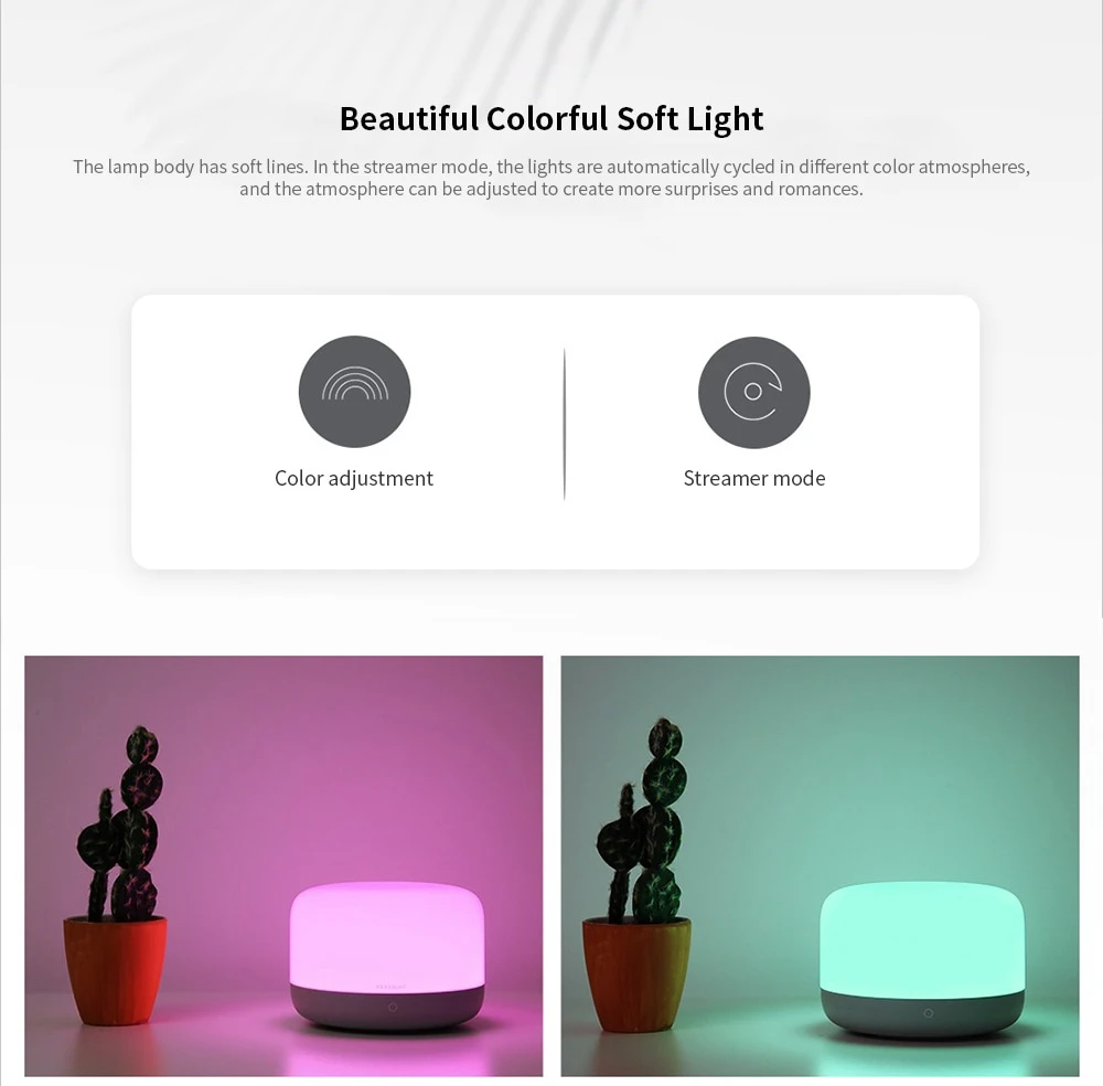 Xiaomi Mijia Yeelight цветной светодиодный прикроватный светильник Интеллектуальный Диммируемый ночной Светильник приложение управление Apple HomeKit телефон лампа для чтения