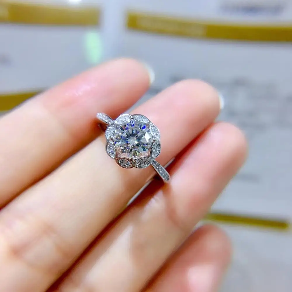 Новый стиль трещинный Муассанит кольцо с драгоценным камнем для женщин