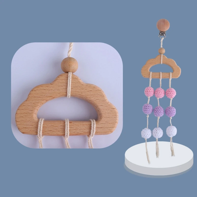 

Baby Teether Teething Pendant Pram Clip Hanging Toy Infants Gifts Stroller Chain Rattle Wooden Nursing Molar Soother