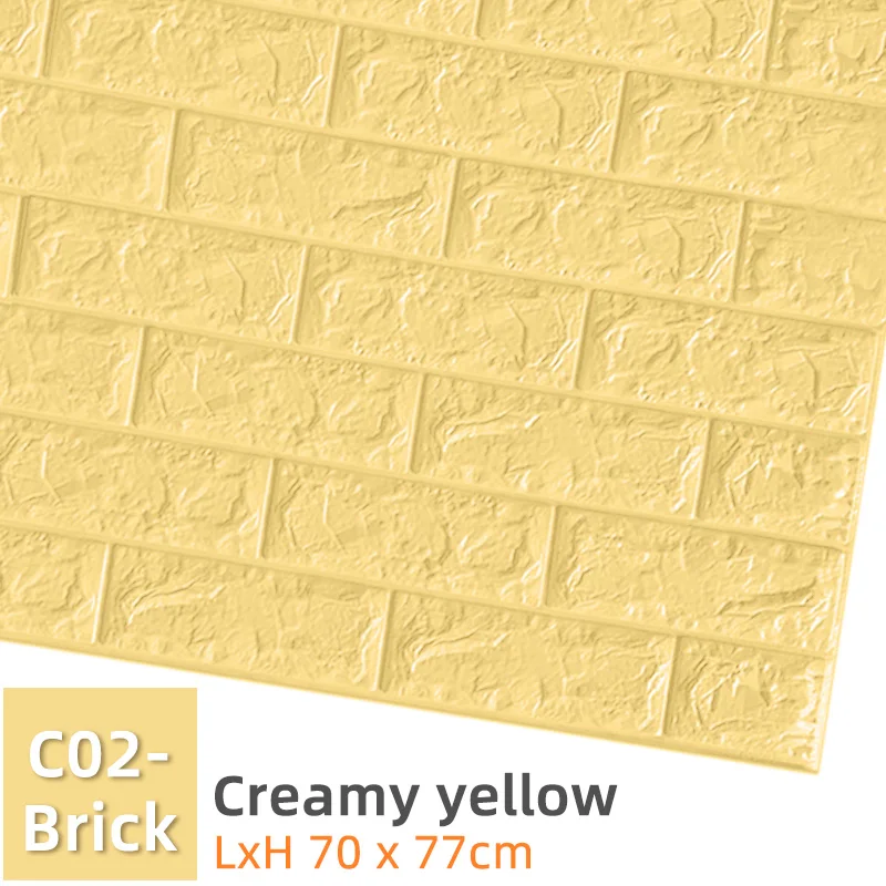 C02-Creamy yellow Kaguyahime Самоклеящиеся 3D наклейки на стену водонепроницаемые DIY Пена кирпичная настенная бумага ТВ фон Декор мраморная настенная бумага красочный кирпич - Цвет: C02-Creamy yellow