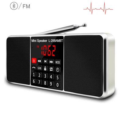 Gold Lefon цифровое портативное радио AM FM Bluetooth динамик стерео MP3 плеер TF/SD карта USB привод Громкая связь вызов светодиодный экран дисплея - Цвет: Gold