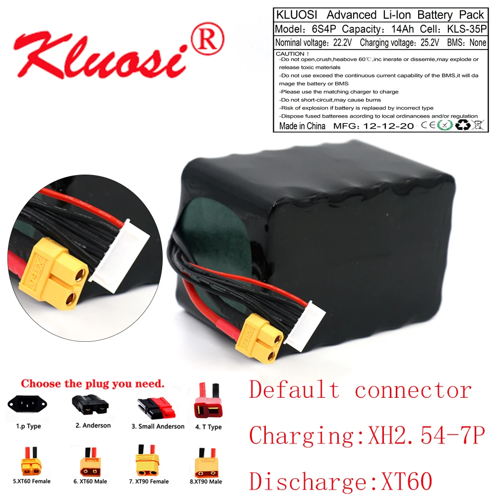 KLUOSI 6S4P 24V 14Ah 25 2 V Высокая Ёмкость Бла (беспилотный летательный аппарат
