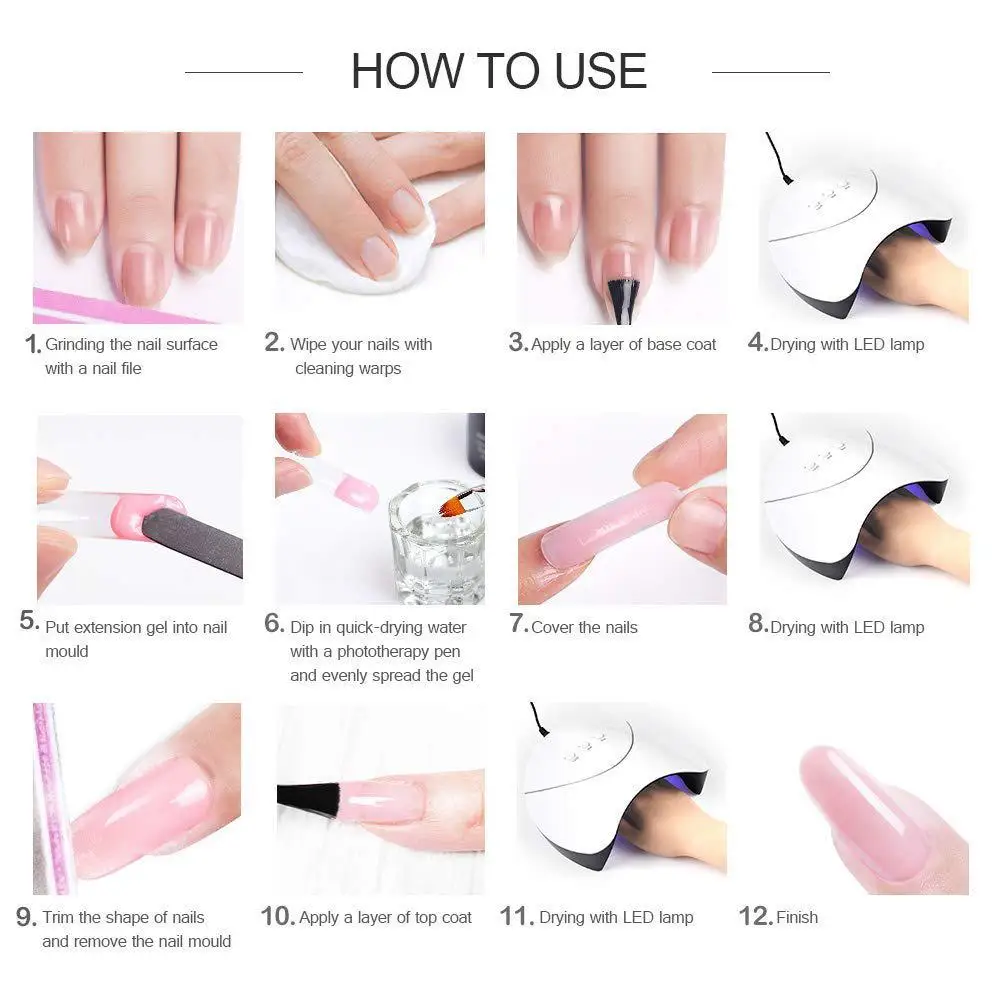 Набор полигелей для ногтей акриловый полигель Кристальный УФ светодиодный