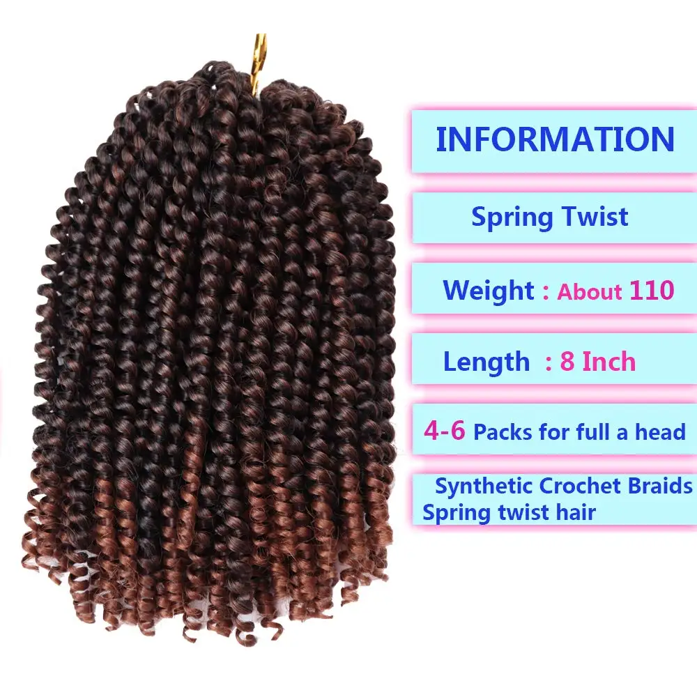 Страсть Весна скручивание синтетических волос Crotchet наращивание Омбре крючком