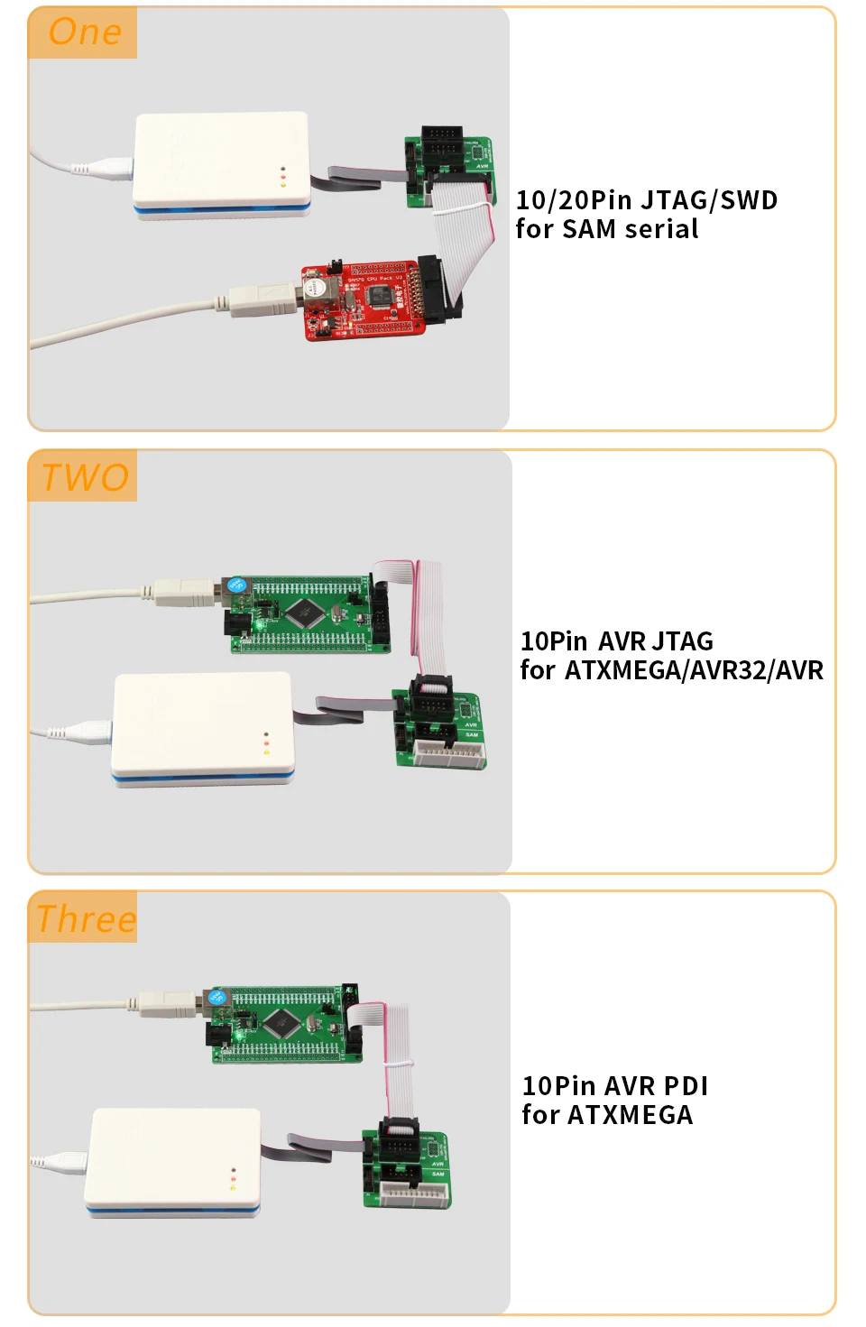 Mcuzone Atmel-ICE Adapter board 1,27-2,54 AVR(ISP JTAG PDI TPI) SAM(JTAG SWD) ATATMEL-ICE-ADPT Atmel-ICE Adapter Kit