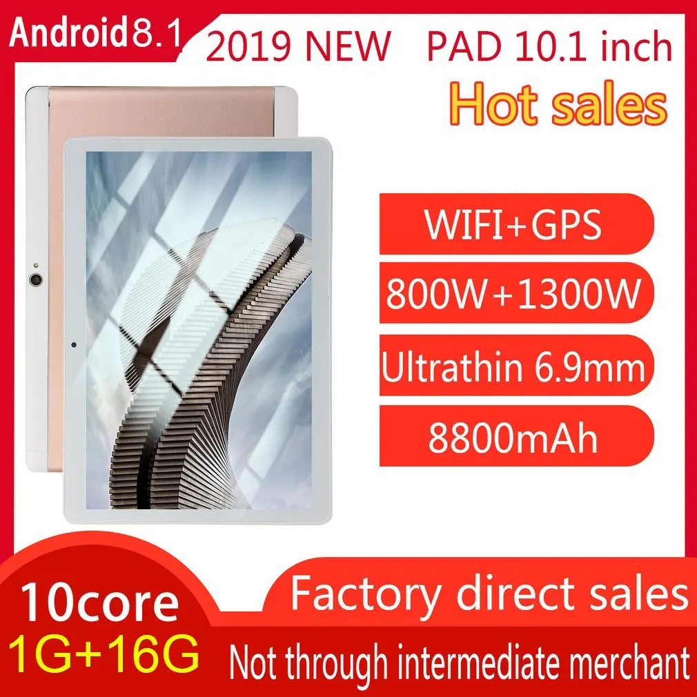 

KT107 Round Hole Tablet 10.1 Inch HD Large Screen Android 8.10 Version Fashion Portable Tablet 8G+64G Pink Tablet