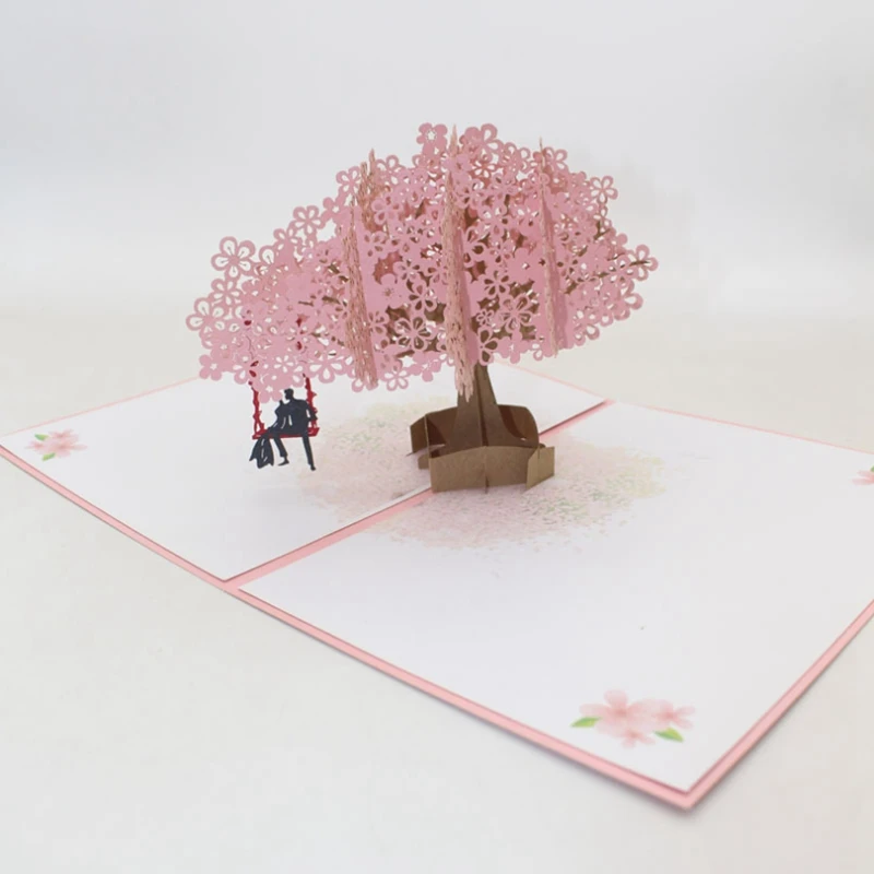 

Cherry Creative 3D Greeting Card Paper Cutting Hollow Valentine's Day Qixi Blessing