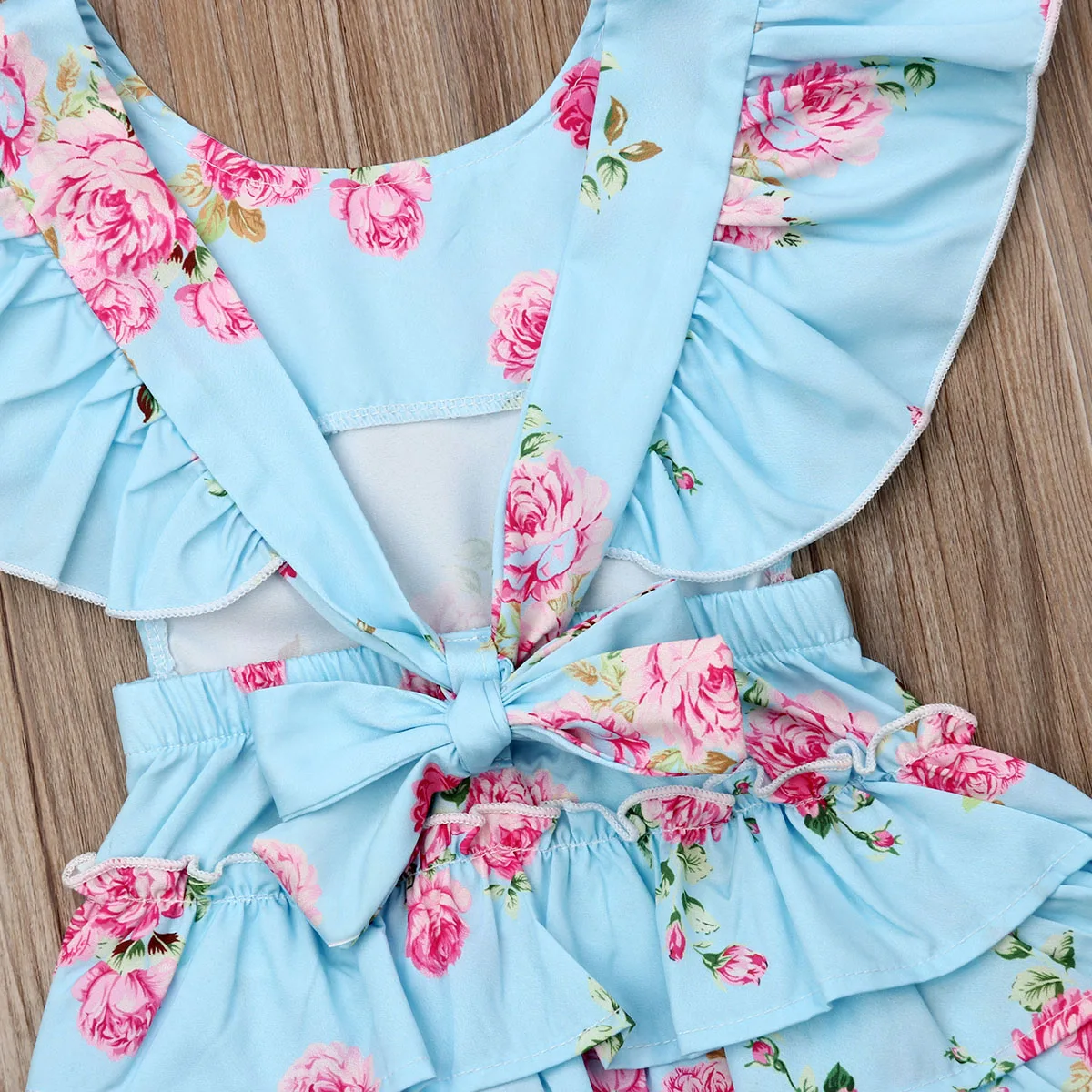 

New 2Pcs Baby Girl 0-24M Cotton Floral Jumpsuit Bodysuit Headband Clothes Outfit Causal Set